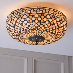 Mille Feux Large 2-Light Flush Ceiling Light - Comet Lighting