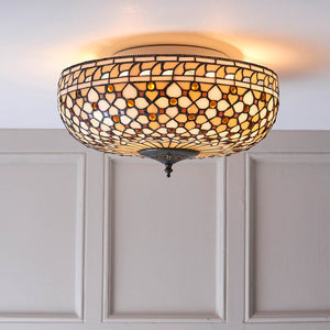 Mille Feux Large 2-Light Flush Ceiling Light - Comet Lighting
