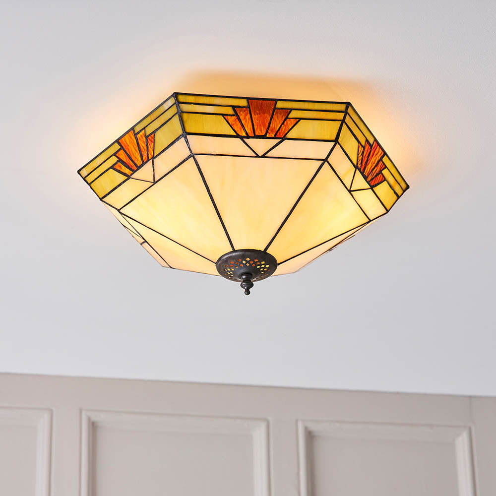 Nevada Large 2-Light Flush Ceiling Light