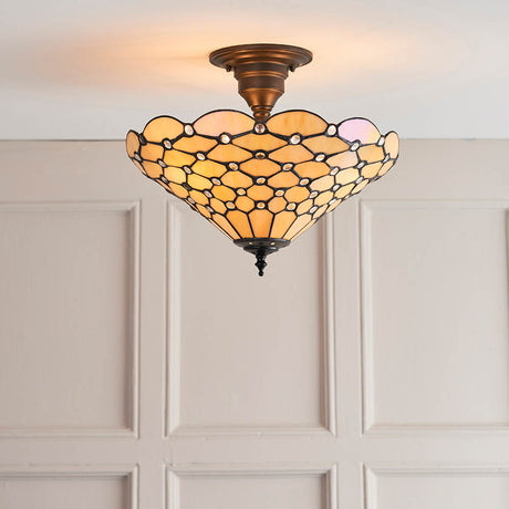 Pearl Medium 3-Light Semi Flush Ceiling Light