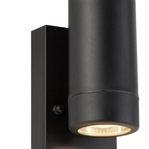 Coastal Outdoor 2Lt Wall Light - Black Polycarbonate - Comet Lighting