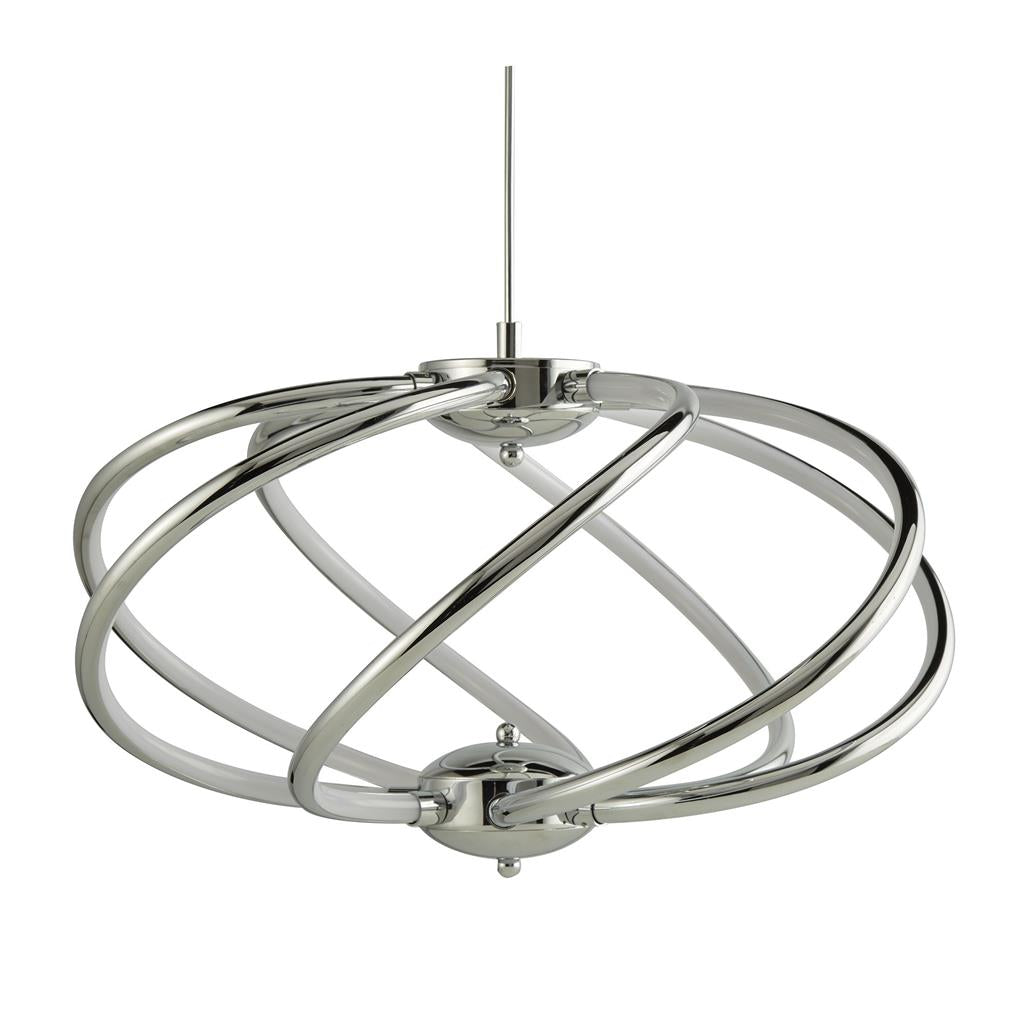 Magic  7Lt Pendant  - Chrome Metal & Opal Acrylic - Comet Lighting