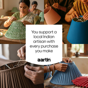 AARTIN Natural Linen Rolled Lampshade - Straight Empire ( Shade Only )