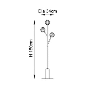 Carson 3Lt Floor Lamp Satin Brass - Comet Lighting