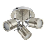 Searchlight 3 Light Bathroom Spot Plate Silver - Comet Lighting