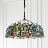 Dragonfly Blue Large 3-Light Pendant Ceiling Light