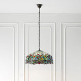 Dragonfly Blue Large 3-Light Pendant Ceiling Light