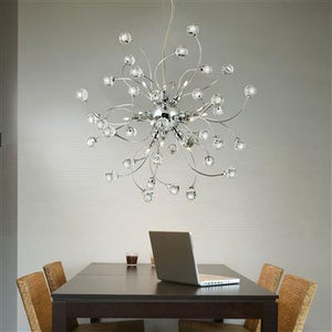 Searchlight Sonja Chrome 12 Light Fitting Crystal Balls Decoration - Comet Lighting