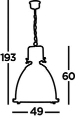 Searchlight Industrial Brass Pendant Light Glass Shade - Comet Lighting