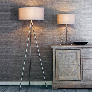 Tri Floor Lamp Matt Nickel - Comet Lighting