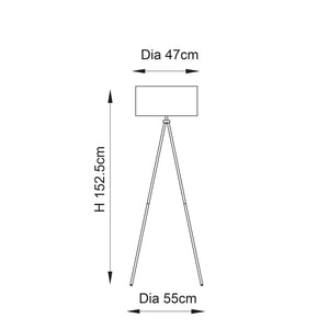 Tri Floor Lamp Matt Nickel - Comet Lighting