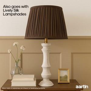 AARTIN ELIZA TABLE LAMP IN WOOD WITH WHITEWASH FINISH (BASE ONLY)