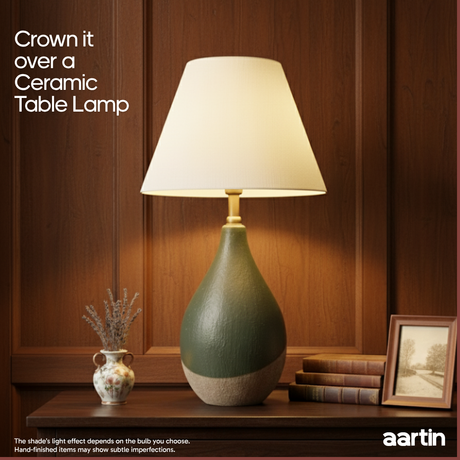 AARTIN EMPIRE ROLLED LAMPSHADE IN IVORY SILK