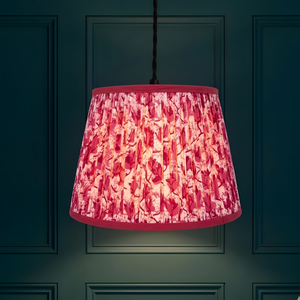 AARTIN 35 CM Crimson Blooms Cotton Lampshade - Straight Empire ( Shade Only )