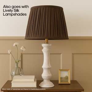 AARTIN ELIZA TABLE LAMP IN WOOD WITH WHITEWASH FINISH (BASE ONLY)