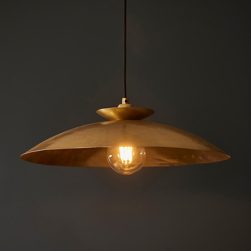 Vitim Disc Pendant Ceiling Light Brass Hammered