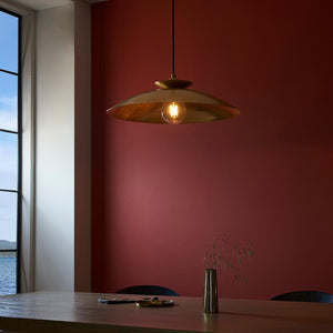 Vitim Disc Pendant Ceiling Light Brass Hammered