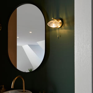 Yarqon Wall Light Brushed Gold w/ Ribbed Glass - Comet Lighting