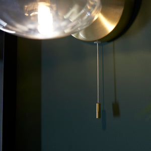 Yarqon Wall Light Brushed Gold w/ Ribbed Glass - Comet Lighting