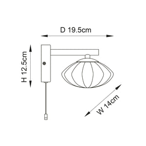Yarqon Wall Light Brushed Gold w/ Ribbed Glass - Comet Lighting