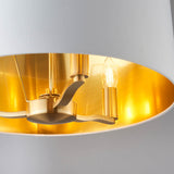 Harvey 3-Light Pendant Ceiling Light Gold & White Shade - Comet Lighting