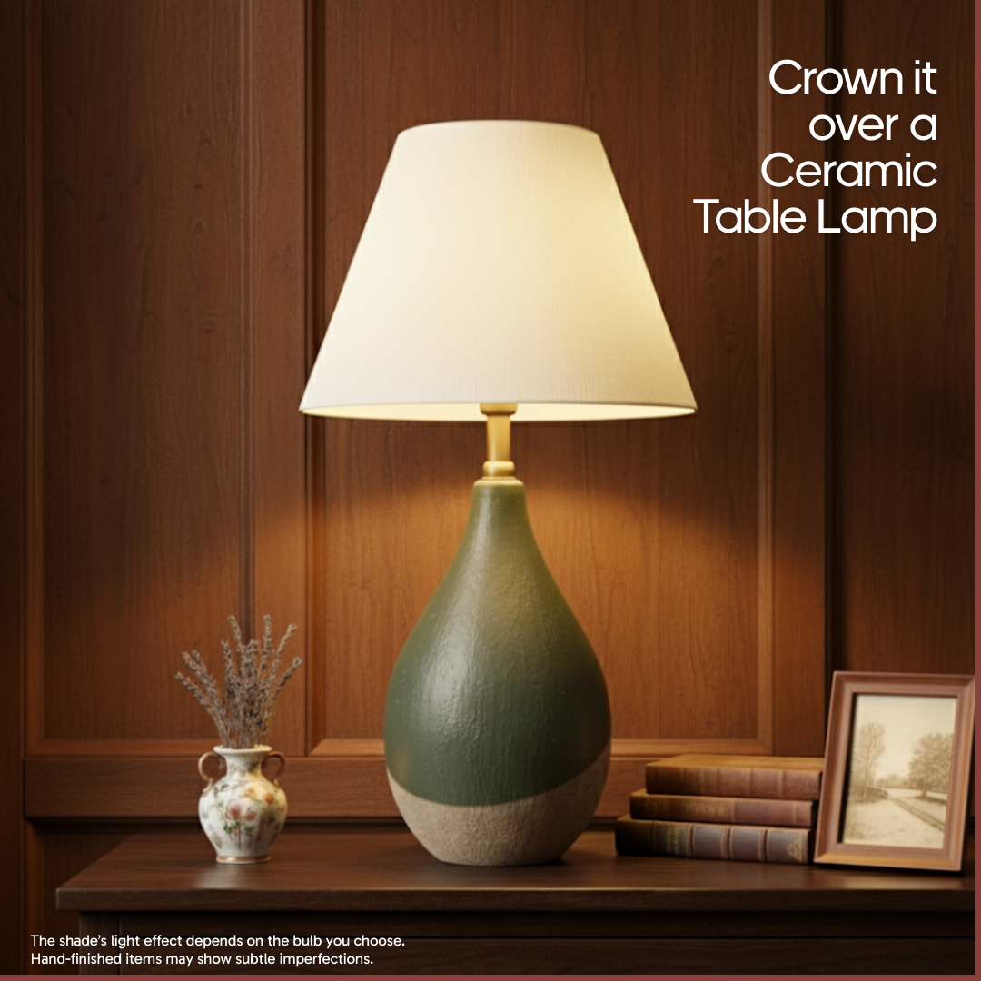 AARTIN EMPIRE ROLLED LAMPSHADE IN IVORY SILK