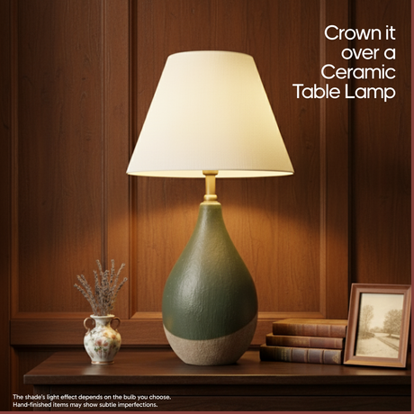 AARTIN EMPIRE ROLLED LAMPSHADE IN IVORY SILK