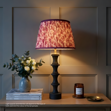 AARTIN 35 CM Crimson Blooms Cotton Lampshade - Straight Empire ( Shade Only )