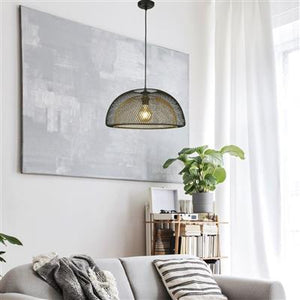 Ashcombe 1Lt Pendant Ceiling Light Black/Gold - Comet Lighting