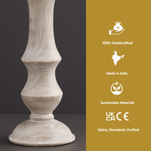 AARTIN ELIZA TABLE LAMP IN WOOD WITH WHITEWASH FINISH (BASE ONLY)