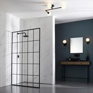 Skeena 3Lt Semi-Flush Ceiling Light Matt Black - Comet Lighting