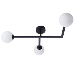 Skeena 3Lt Semi-Flush Ceiling Light Matt Black - Comet Lighting