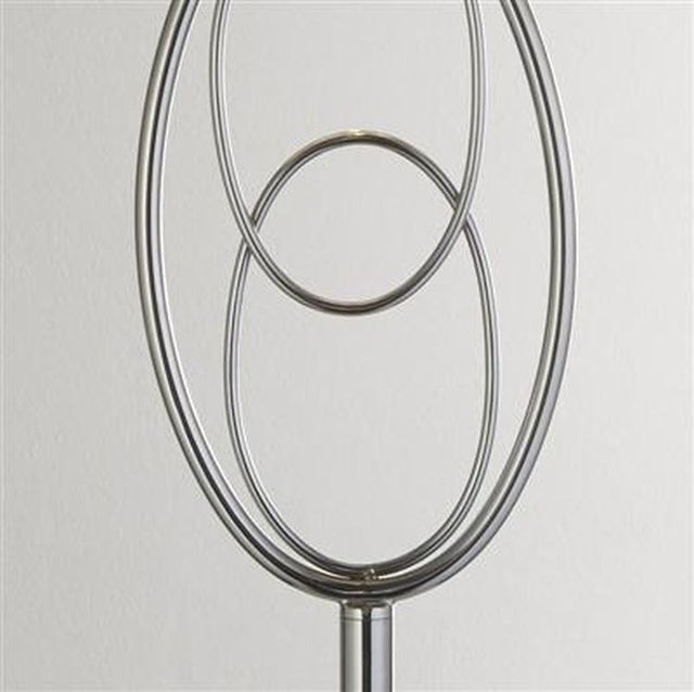Searchlight Loopy Floor Lamp - Chrome With Faux Silk Shade