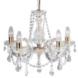 Searchlight Marie Therese Brass 5 Light Chandelier Crystal Drops