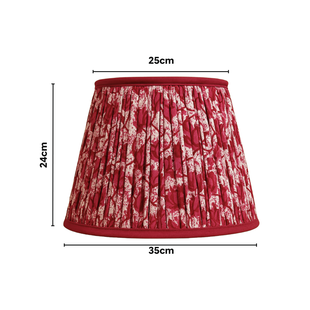 AARTIN 35 CM Crimson Blooms Cotton Lampshade - Straight Empire ( Shade Only )
