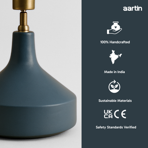 AARTIN FRANKLIN TABLE LAMP IN BLUE UNGLAZED CERAMIC (BASE ONLY)