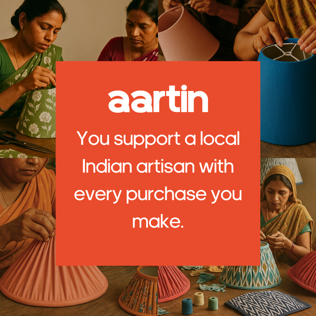 AARTIN EMPIRE ROLLED LAMPSHADE IN ORANGE SILK