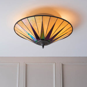 Dark Star Large 2-Light Flush Ceiling Light - Comet Lighting