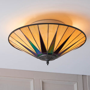 Dark Star Large 2-Light Flush Ceiling Light - Comet Lighting