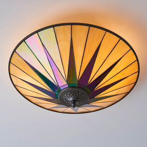 Dark Star Large 2-Light Flush Ceiling Light - Comet Lighting
