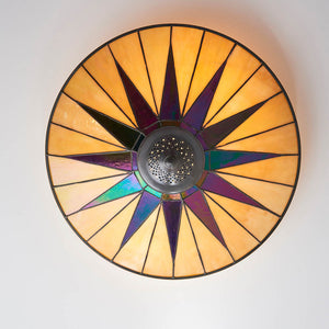 Dark Star Large 2-Light Flush Ceiling Light - Comet Lighting