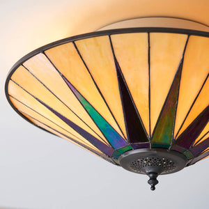 Dark Star Large 2-Light Flush Ceiling Light - Comet Lighting