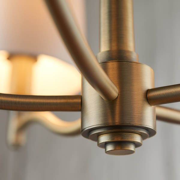 Ortona 5-Light Pendant Ceiling Light Antique Brass