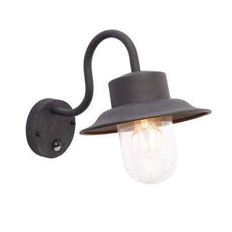 Chesham 1-Light Outdoor Wall Lantern & PIR Black