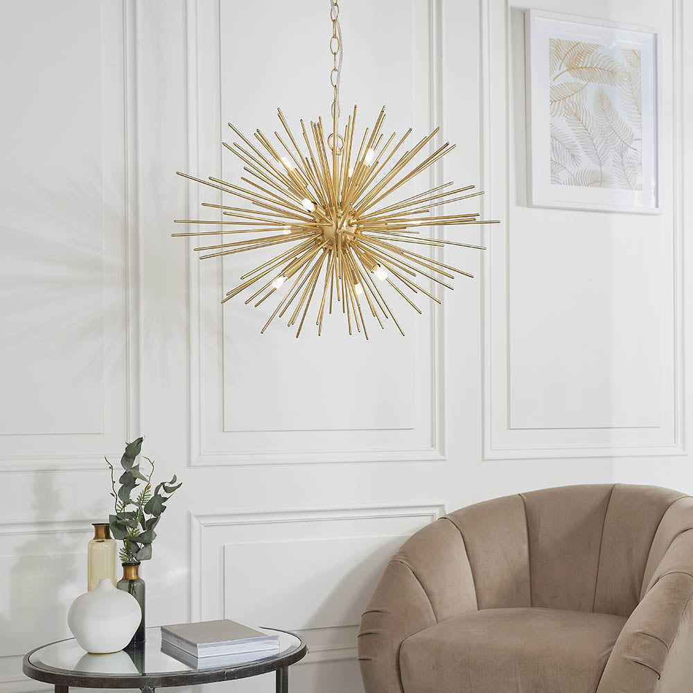 Orta 9-Light Pendant Ceiling Light Satin Gold