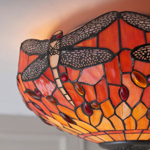 Dragonfly Flame Medium 2-Light Flush Ceiling Light - Comet Lighting