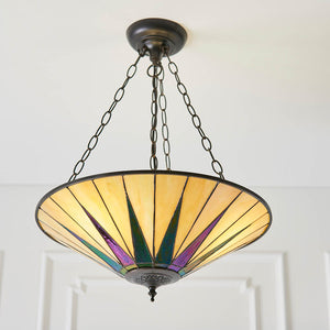 Dark Star Large Inverted 3-Light Pendant Ceiling Light - Comet Lighting