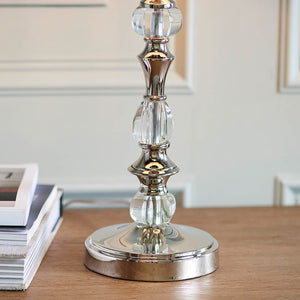 Polina Nickel Medium Table Lamp & Black Shade - Comet Lighting