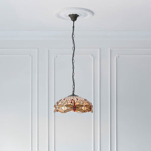Dragonfly Beige Medium 3-Light Pendant Ceiling Light - Comet Lighting
