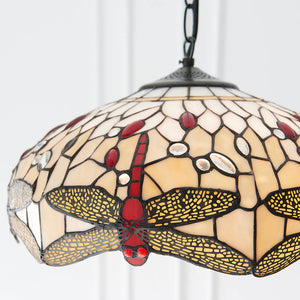 Dragonfly Beige Medium 3-Light Pendant Ceiling Light - Comet Lighting